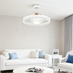 Nordic White Ceiling Fan with Integrated LED Round Light