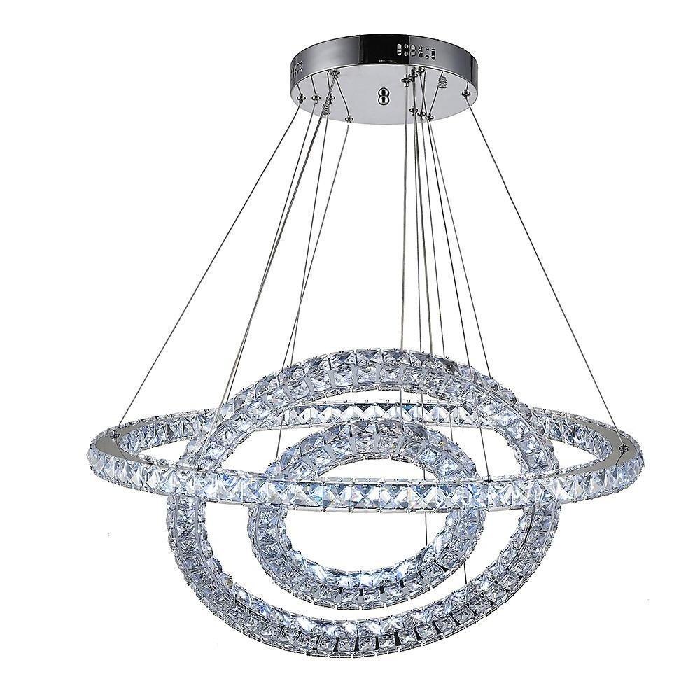 Luxury Crystal Led Chandelier 3 Tier Geometric Or Stacked Led Pendant Light