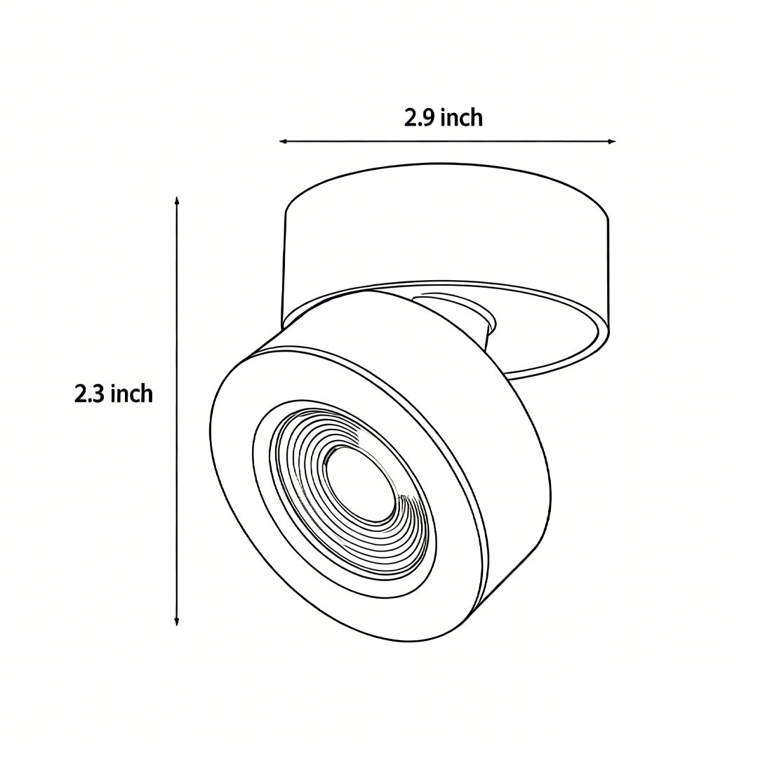Round Foldable LED Spotlight with Adjustable Head for Ceiling and Wall