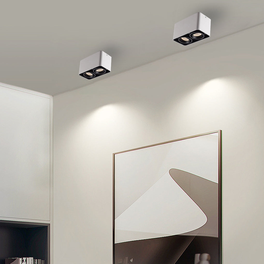 Modern Surface Mounted LED Spot Light with Adjustable Heads for Ceilings