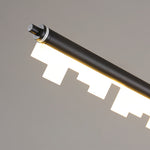 Nordic Minimalist Linear LED Pendant Light in Black Aluminum