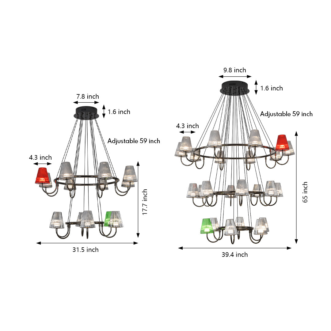 Branch LED Suspension Chandelier Modern Glass Ceiling Light for Living Room
