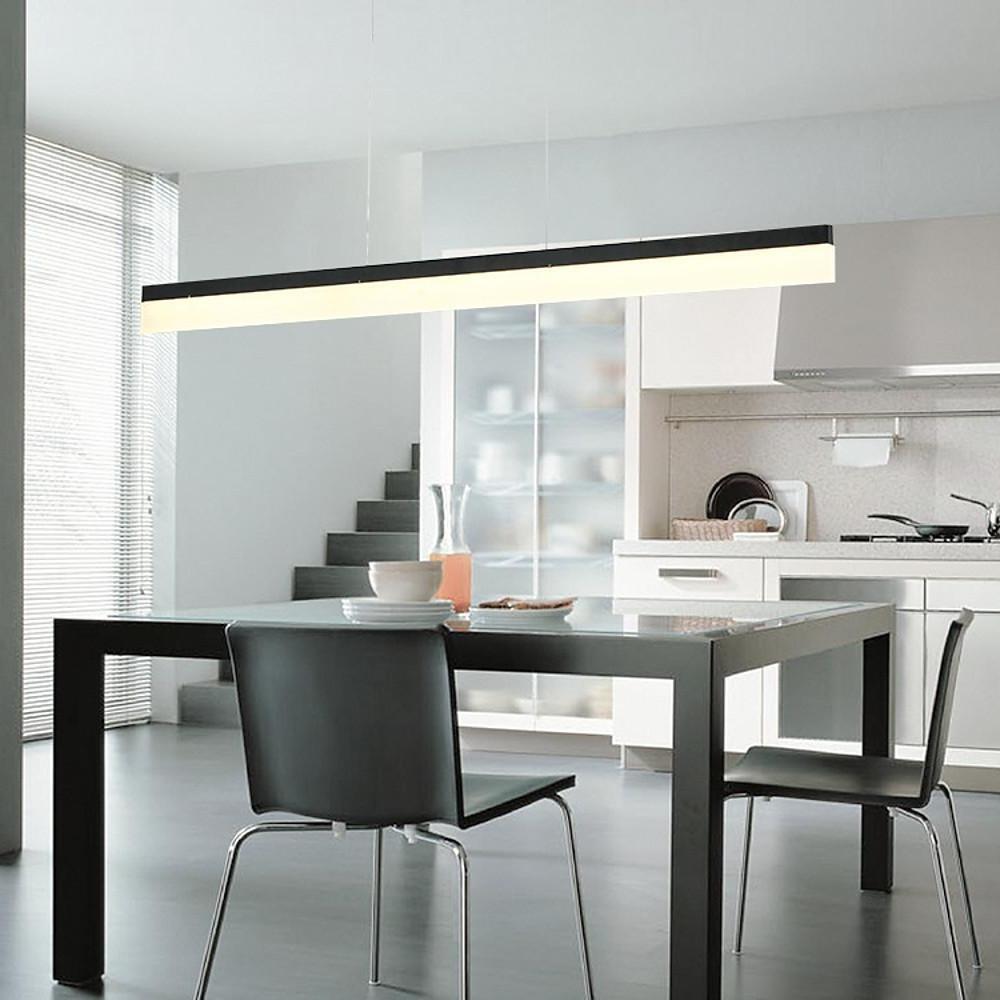 Linear LED Pendant Light in Aluminum and Acrylic for Modern Interiors