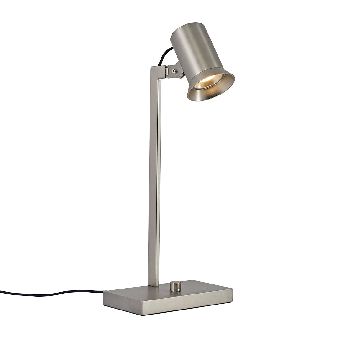 Swing Arm Desk Lamp in Brushed Nickel with Articulated Metal Arm