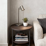 Swing Arm Desk Lamp in Brushed Nickel with Articulated Metal Arm