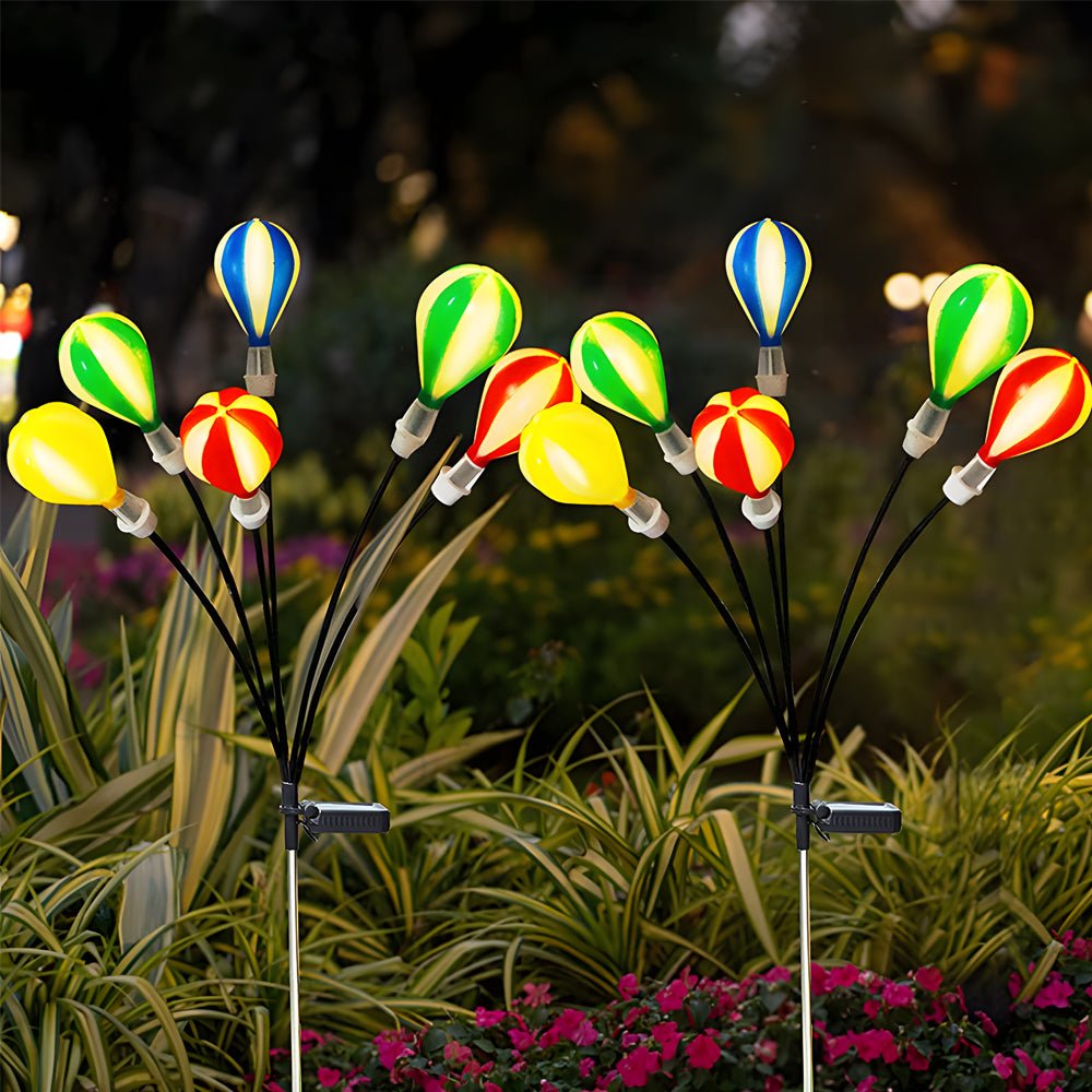 Solar-Powered LED Hot Air Balloon Garden Lights, 2-Pack