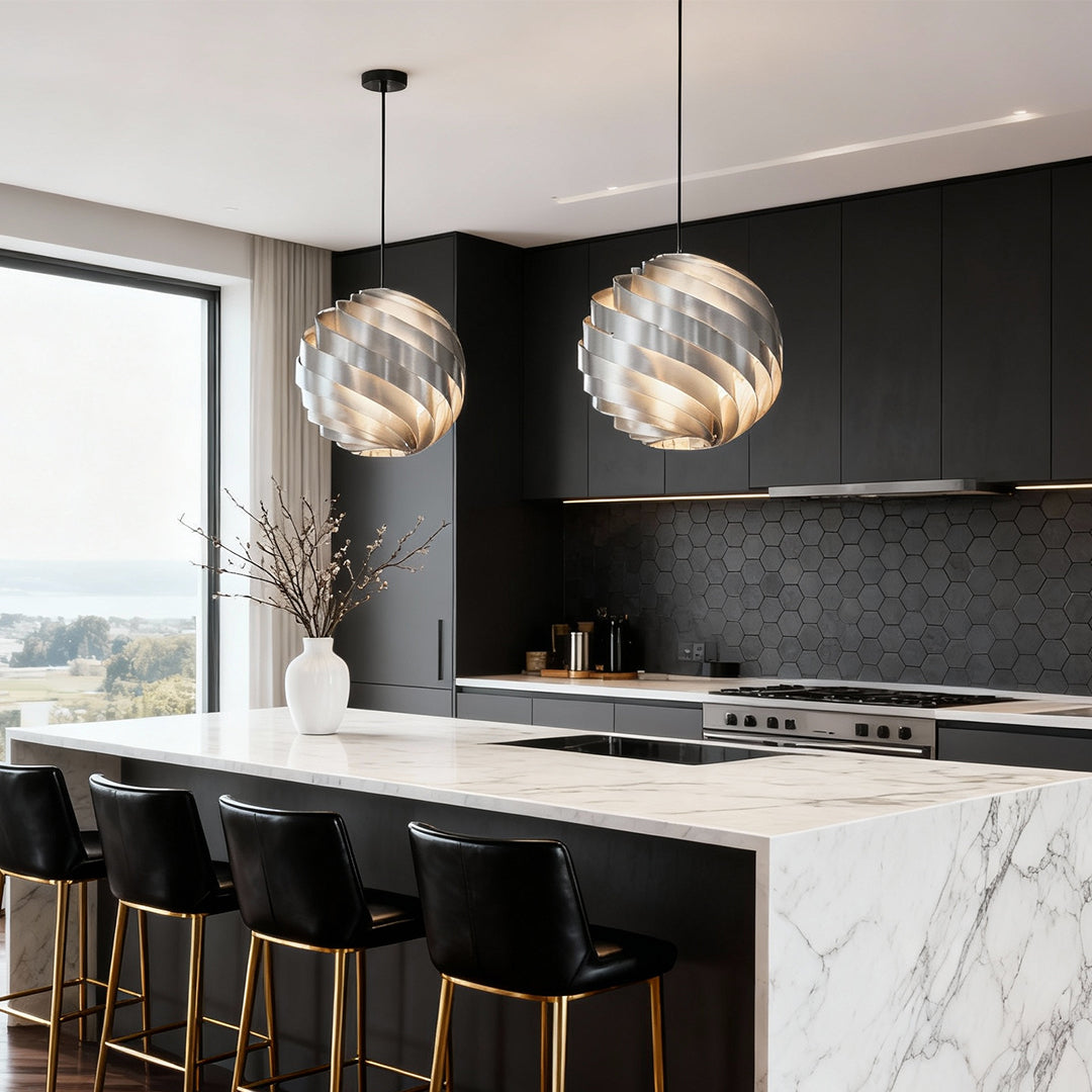 Swirl Pendant Light – Nordic Art Aluminum LED Ceiling Lamp