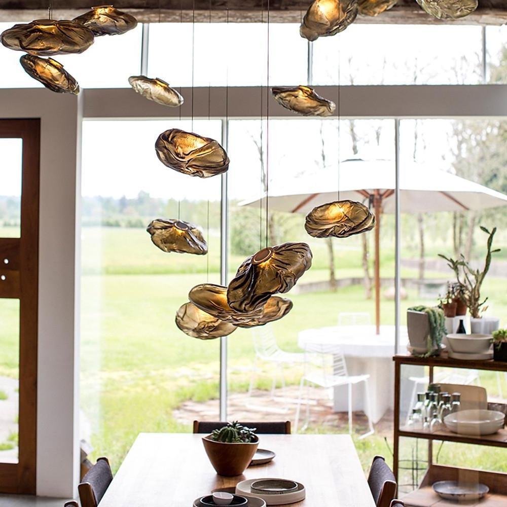 Artisan Glass Bubble Pendant Chandelier for Staircases and Modern Interiors
