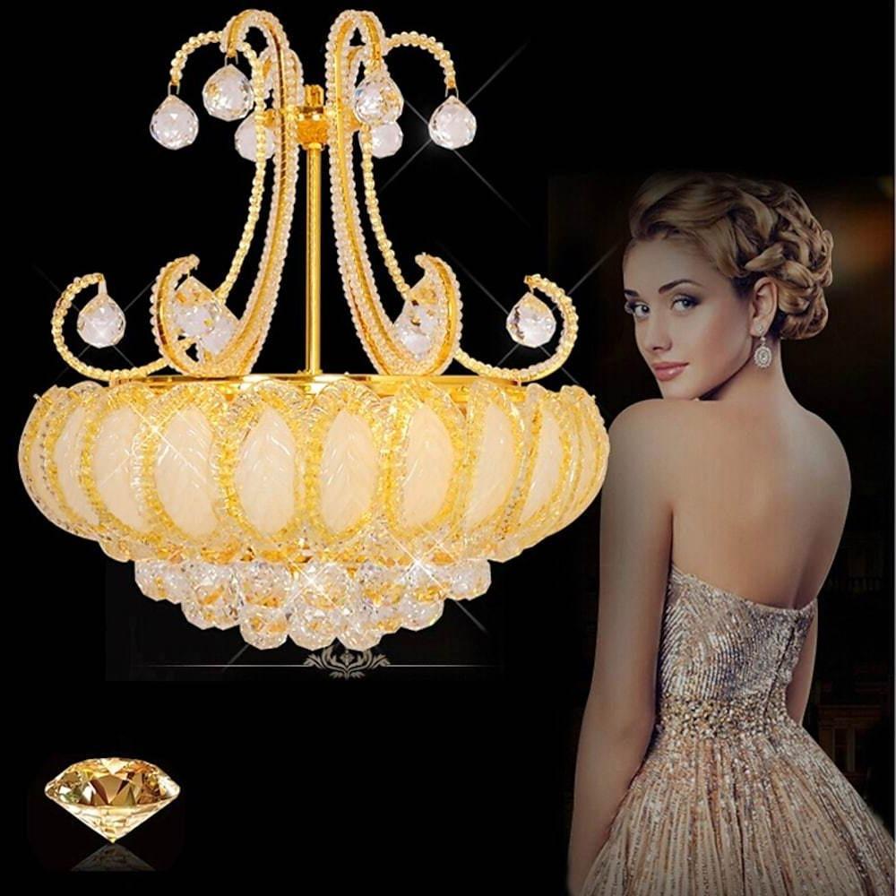 8 Light Modern Gold Silver Vintage Crystal Chandeliers For Living Room