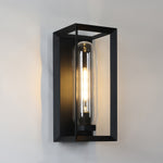 Modern Square Outdoor Wall Sconce in Matte Black, IP54 Waterproof
