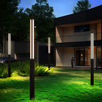 Modern Tall Garden Bollard Light | Minimalist Black Aluminum LED Pathway Lamp