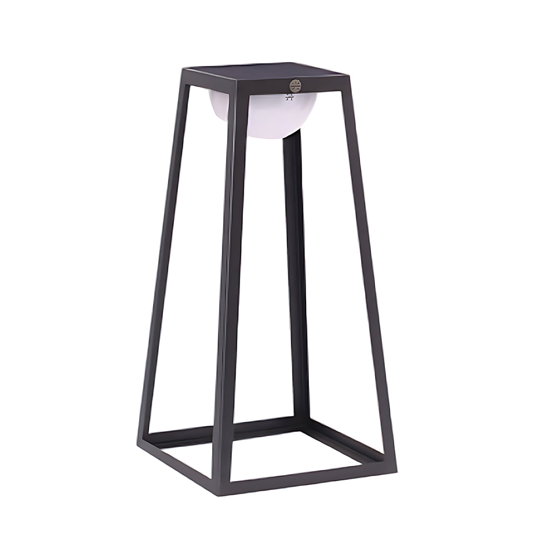 Modern Outdoor Floor Lantern with Stainless Steel Frame and Warm LED Glow