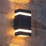 Modern Industrial Outdoor Wall Light with Up and Down Illumination
