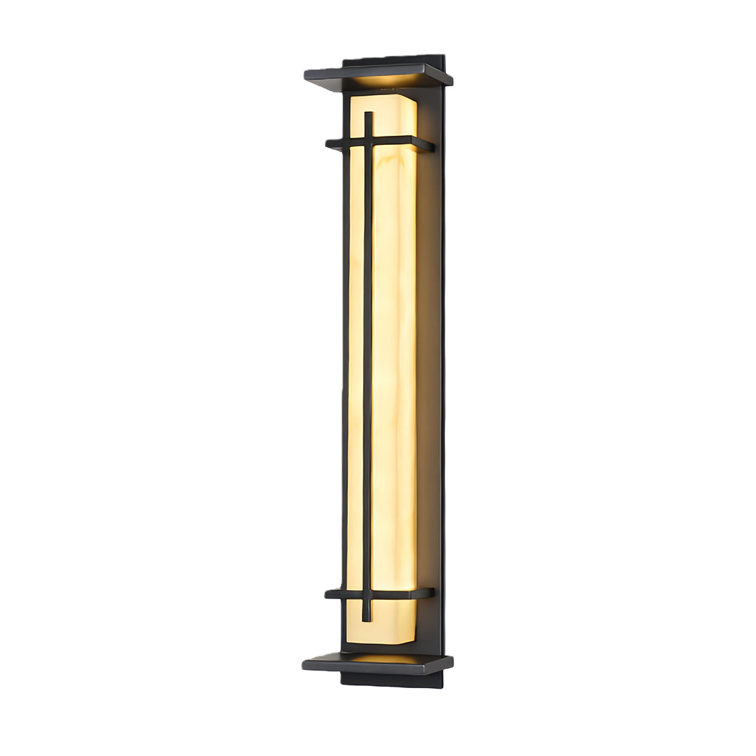 Minimalist Waterproof Outdoor Wall Light in Black Stainless Steel