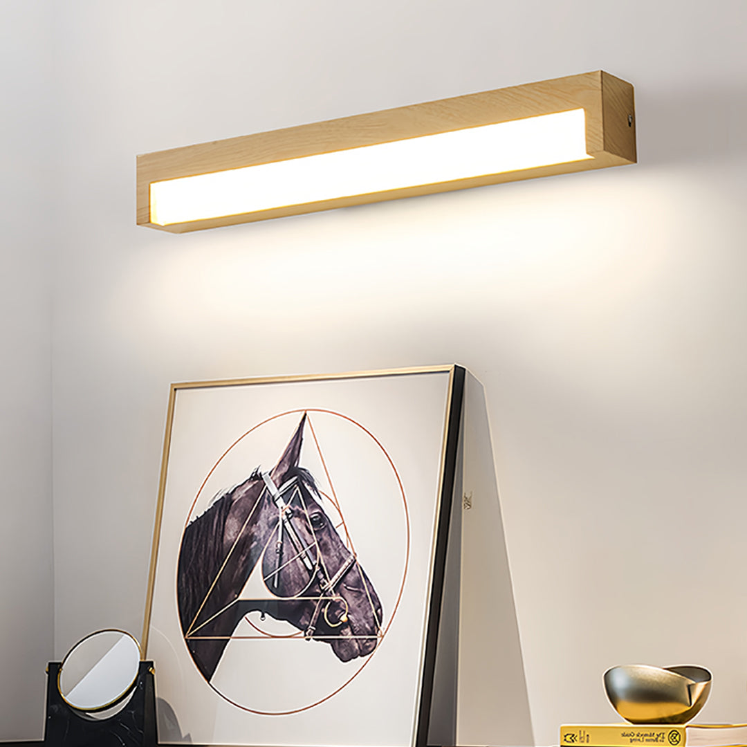 Vintage Wood Grain LED Wall Sconce with Acrylic Diffuser