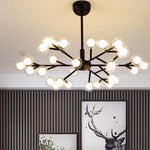 Novelty Iron Chandelier With 30 Light Glass Orbs Bubble 33 Wide Led Lighting
