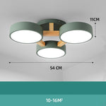 Aurelia Trio LED Flush Mount Ceiling Light in Metal and Wood