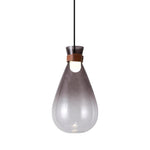Artisan Teardrop Pendant Light in Smoke Grey or Clear Glass