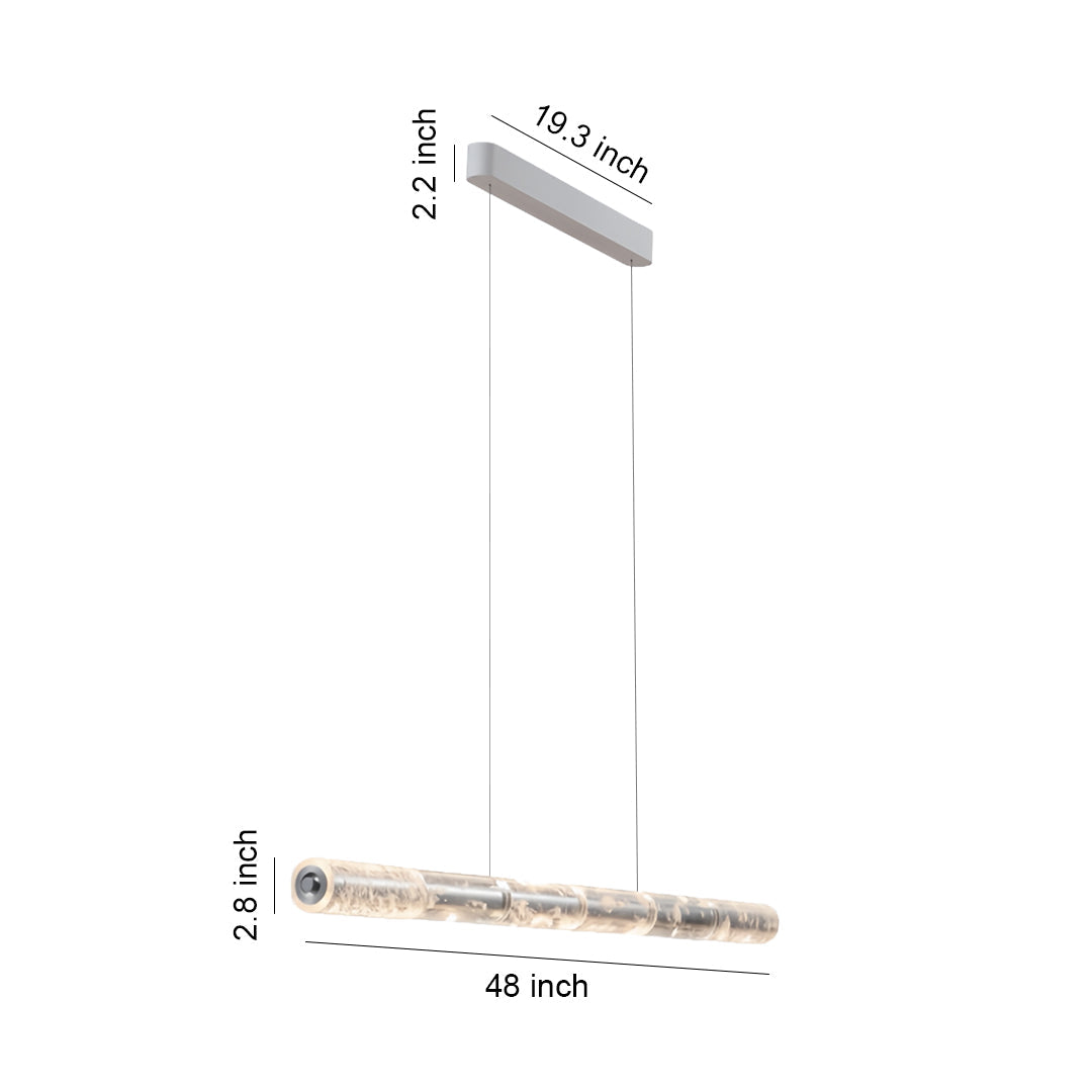 Modern Crystal Linear Pendant Light with Adjustable Cord