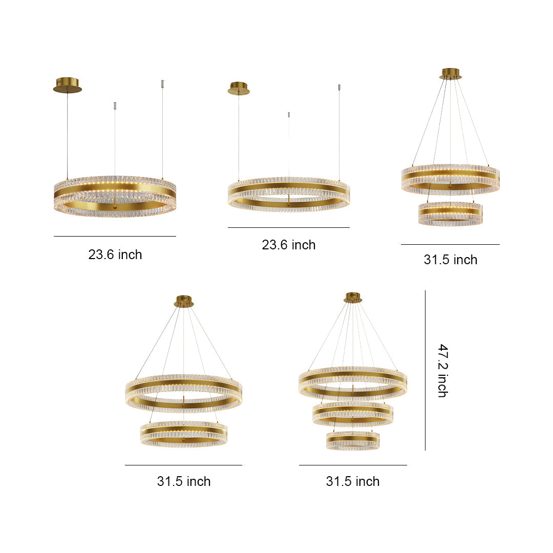Aurelia Circular LED Chandelier – Modern Minimalist Luxury Pendant Light