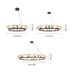 Aurelia Copper Modern Chandelier with Clear Glass Shades