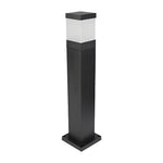 Modern Square Outdoor Bollard Light in Black with Warm White LED