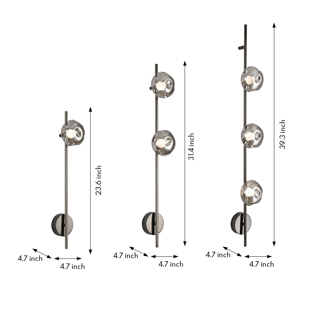 Modern Linear LED Wall Sconce with Pleated Glass Shade