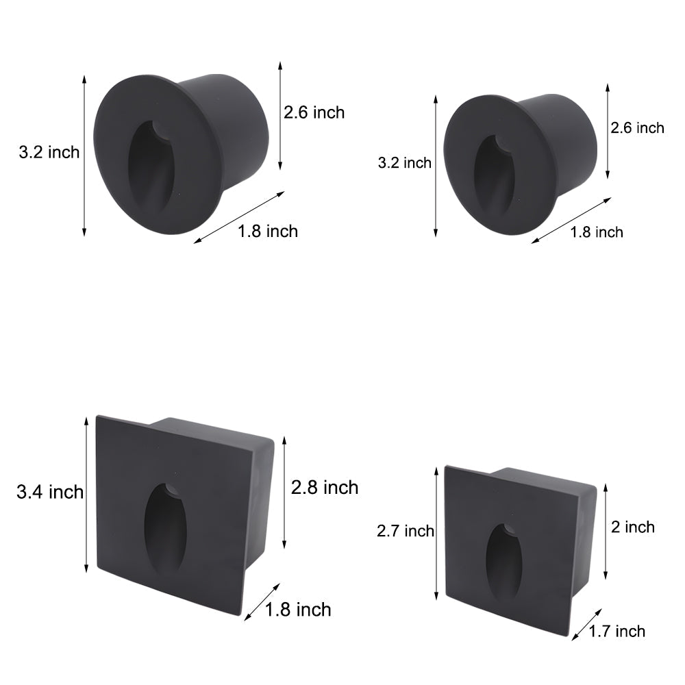 Recessed Oval LED Step Light in Die-Cast Aluminum, Waterproof Architectural Luminaire