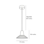 Aurora Glass Cone Pendant Light in Gold Brass, Nordic Minimalist Ceiling Lamp