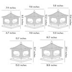 European Solar Pillar Lights for Garden, Waterproof Aluminum Fence Lamp
