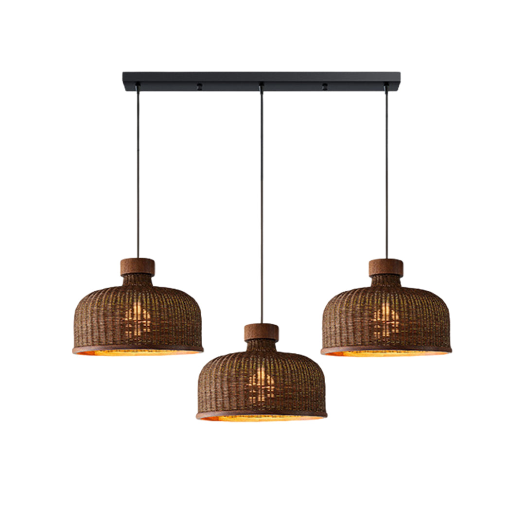 Handwoven Rattan Pendant Light with Wabi-Sabi Zen Aesthetic