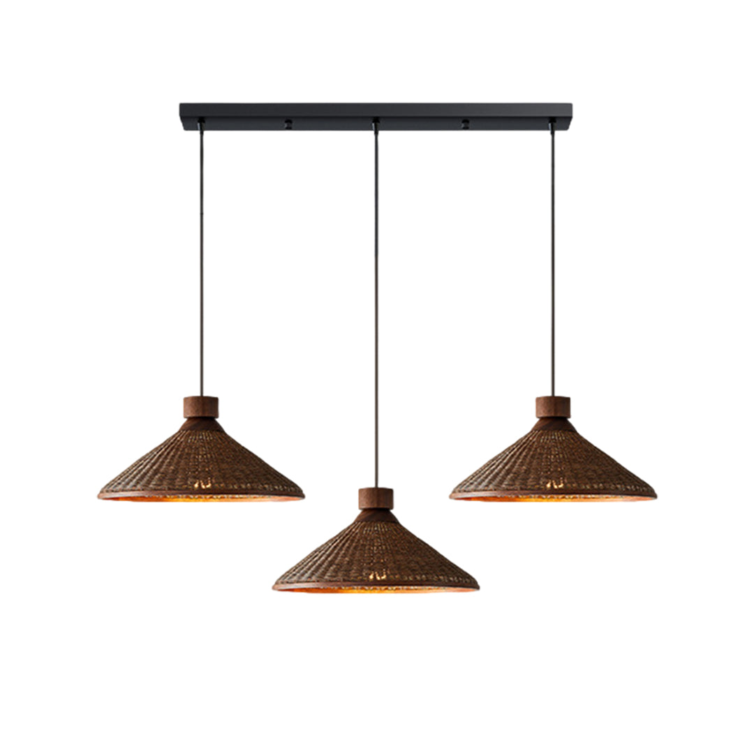 Handwoven Rattan Pendant Light with Wabi-Sabi Zen Aesthetic