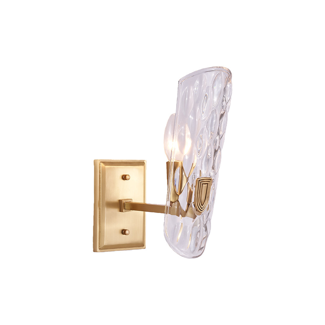 Classic European Brass Glass Wall Sconce with Clear Shade