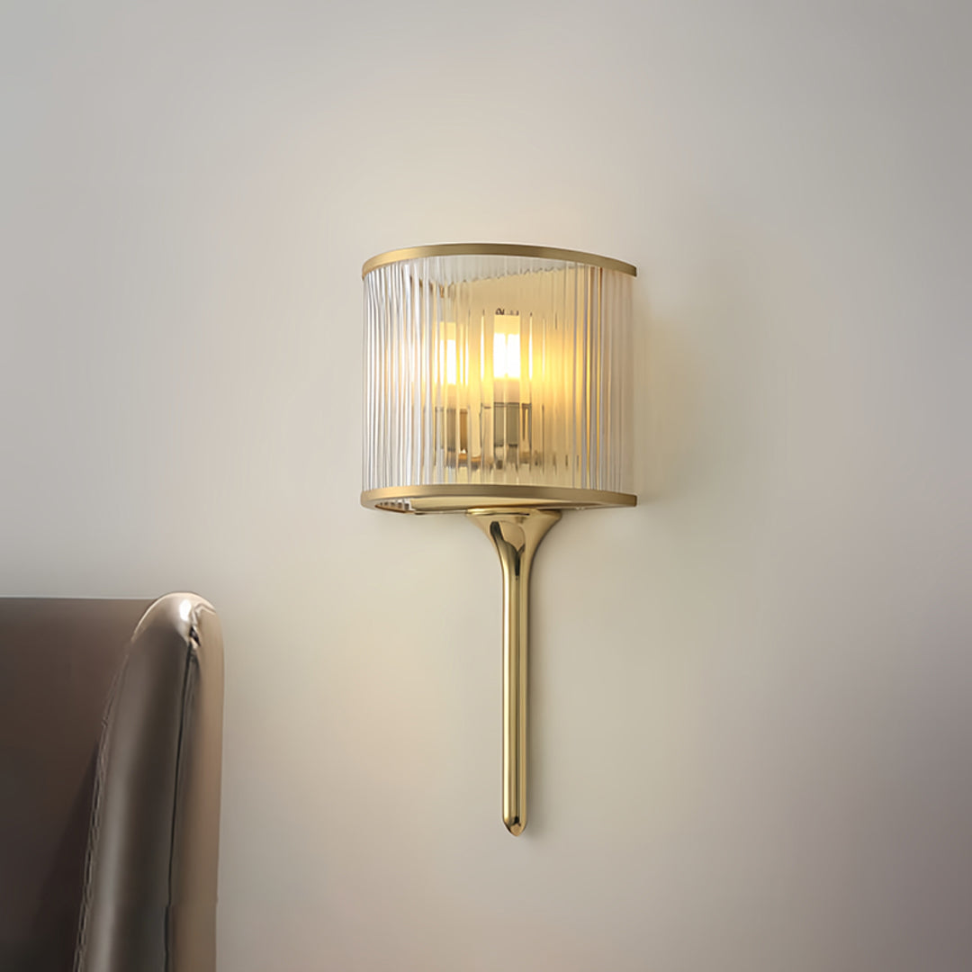 Aurelia Brass & Glass Wall Sconce – Modern Minimalist Lighting