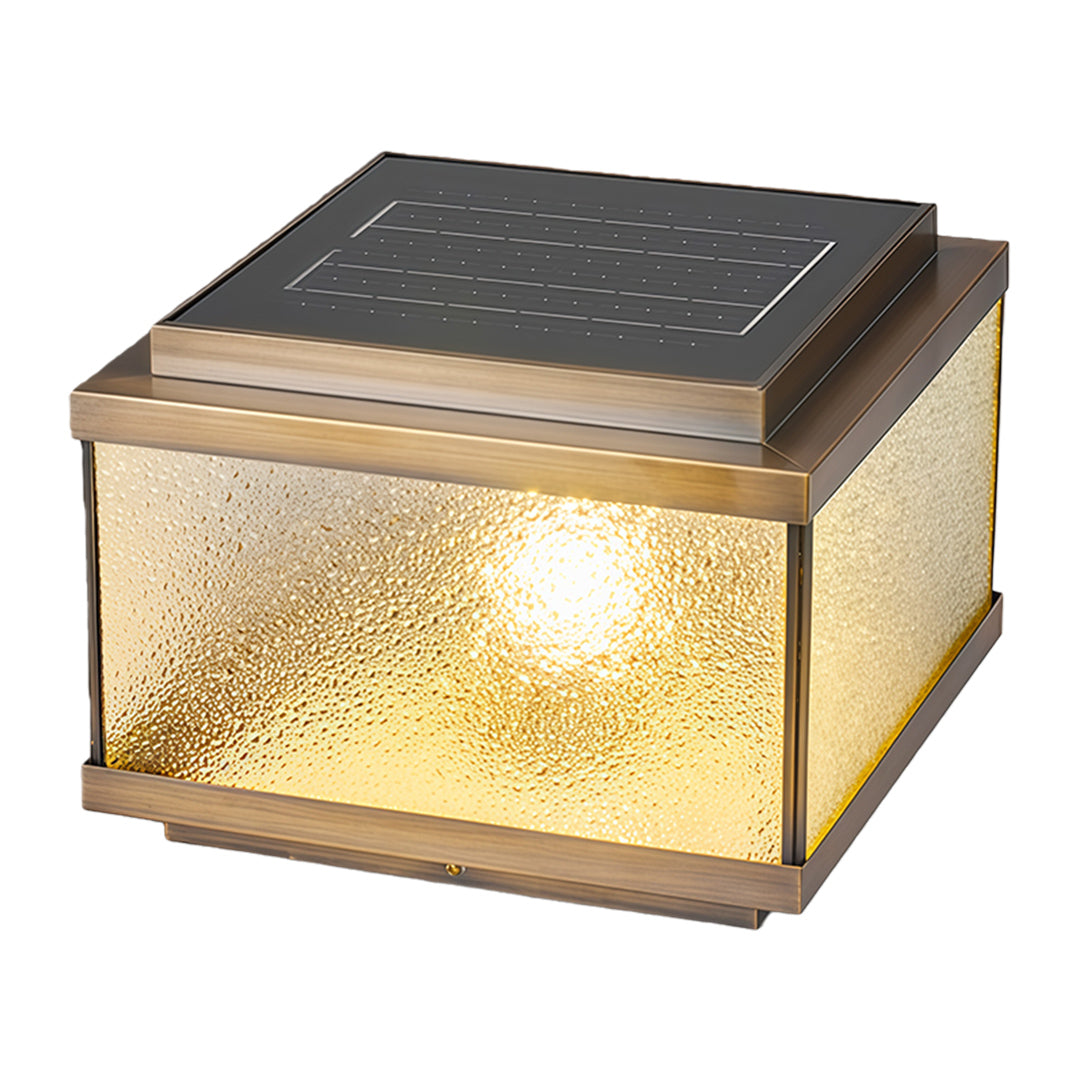 All-Copper Outdoor Pillar Lights with Solar & Hardwired Options