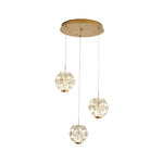 Luxury Crystal Staircase Chandelier with Gold Iron Frame, Modern High Ceiling Light