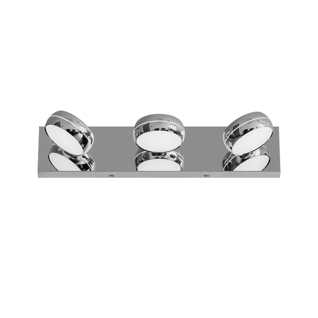 Chrome LED Vanity Light for Bathroom Mirror, Modern Minimalist Wall Mount