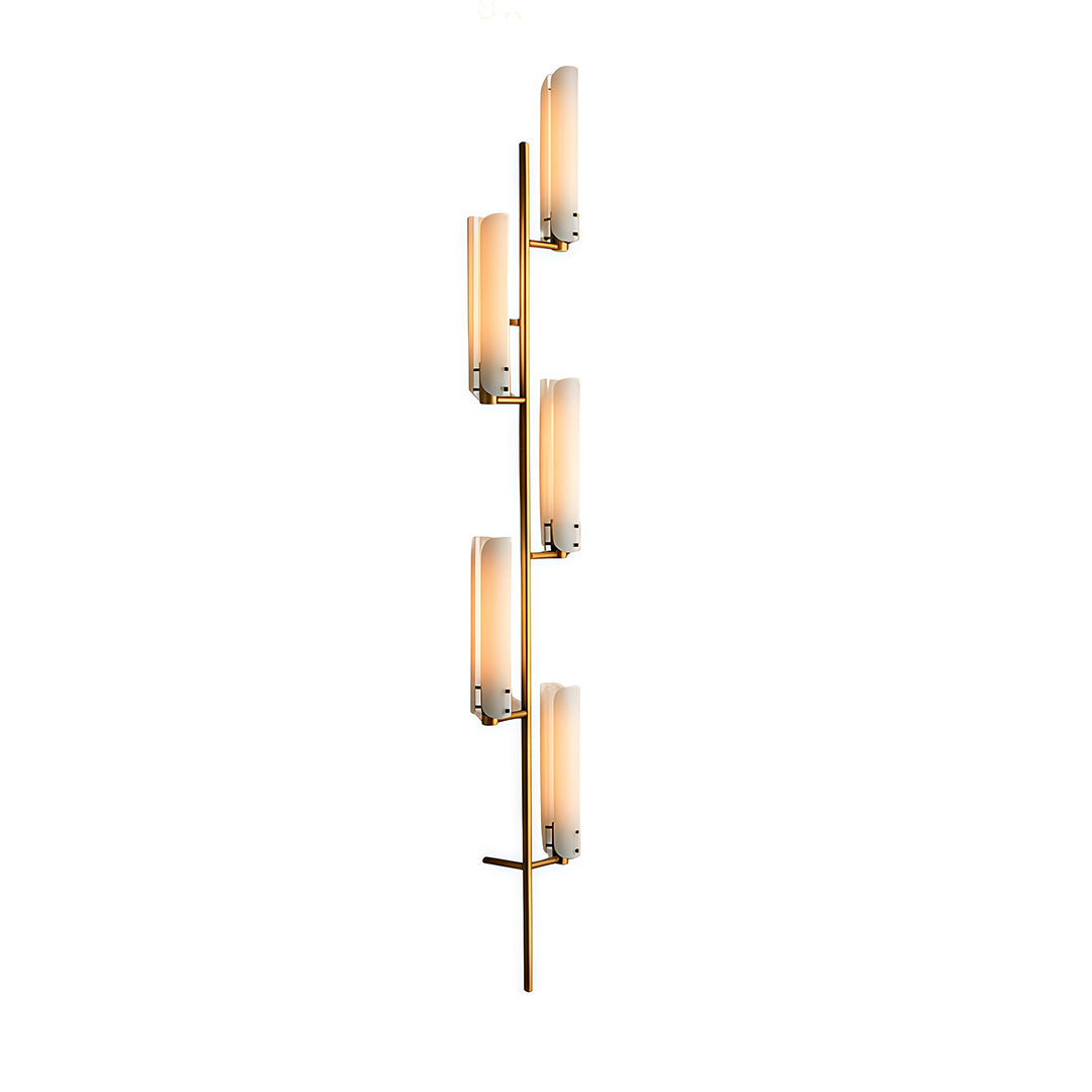 Art Deco Glass Wall Sconce in Polished Brass for Modern Interiors