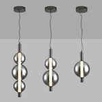 Lumina Modern Pendant Light – Minimalist LED Glass Shade in Silver