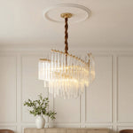 Aurelia Vintage Crystal Chandelier in Copper, Nickel, or Black – Modern Luxury Ceiling Light