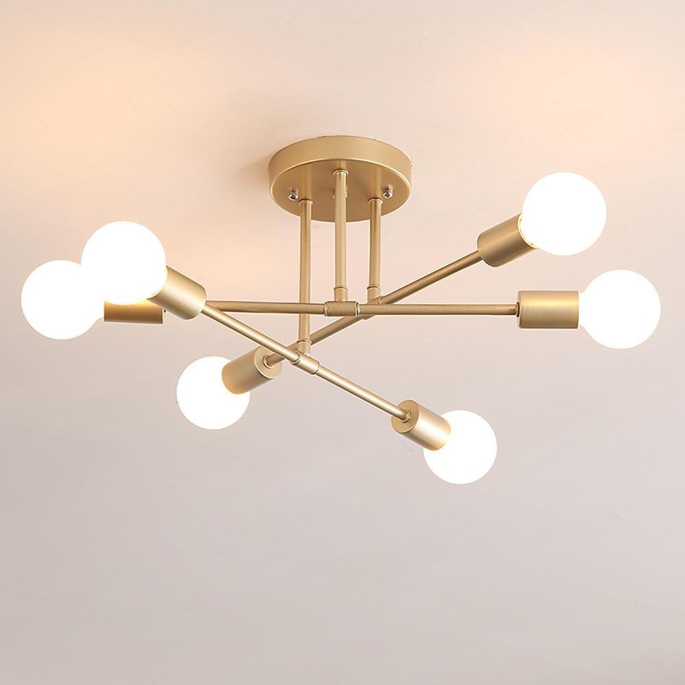 Aurelia Six-Light Globe Chandelier in Black and Gold