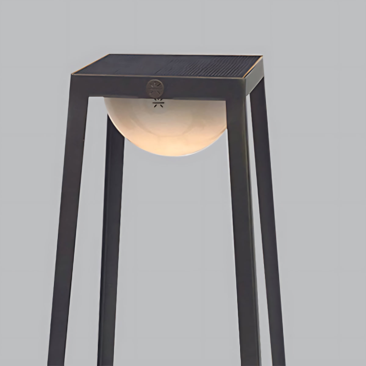 Modern Outdoor Floor Lantern with Stainless Steel Frame and Warm LED Glow