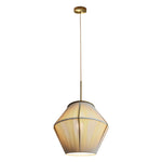 Hand-Braided Hemp Rope Pendant Light with Iron Frame, Japanese Retro Style, Adjustable Cord