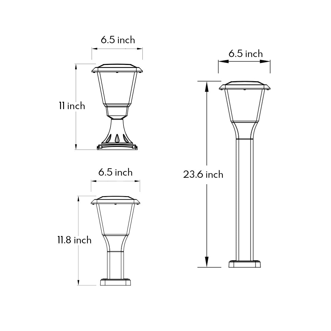 Modern Minimalist LED Bollard Light for Garden Paths – 6.5" Outdoor Landscape Lighting