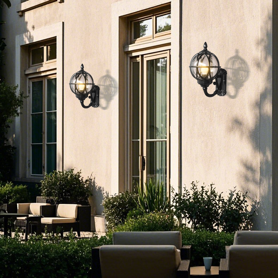 European Outdoor Wall Sconce – Cast Aluminum, Waterproof, Bronze & Black