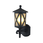 European Outdoor Wall Sconce in Sand Black Aluminum with Clear Glass
