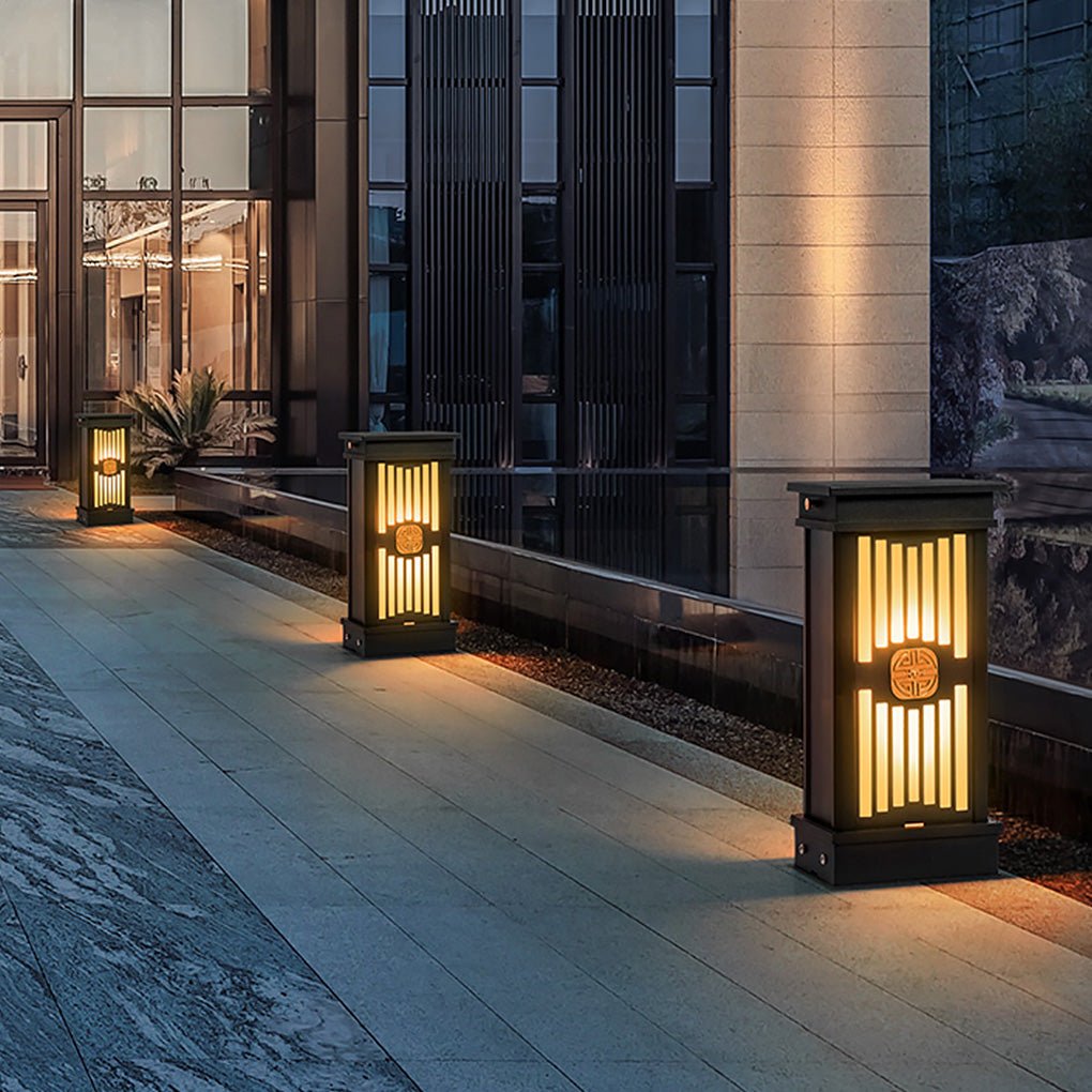 Retro LED Post Light – Black Aluminum & Stainless Steel Garden Lamp