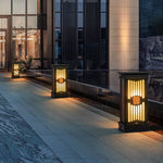 Retro LED Post Light – Black Aluminum & Stainless Steel Garden Lamp
