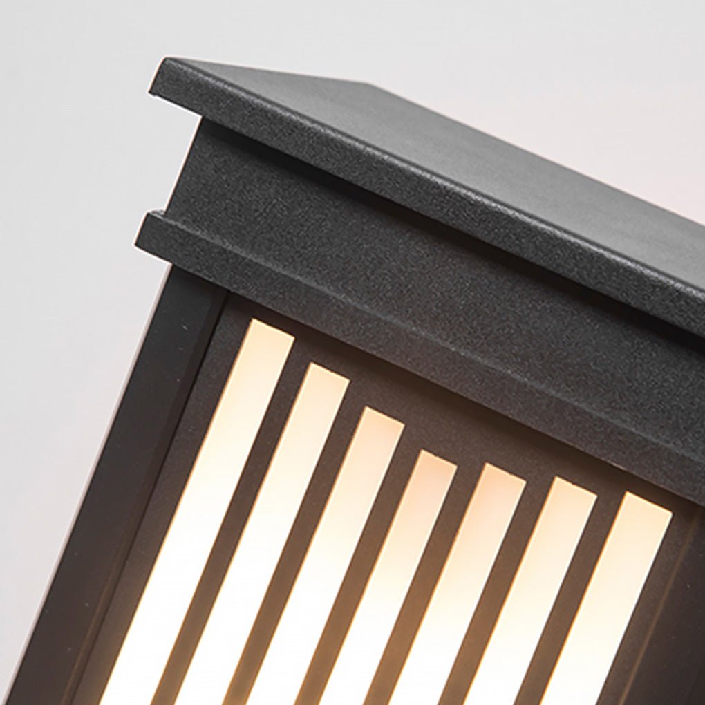 Retro LED Post Light – Black Aluminum & Stainless Steel Garden Lamp