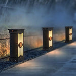 Retro LED Post Light – Black Aluminum & Stainless Steel Garden Lamp